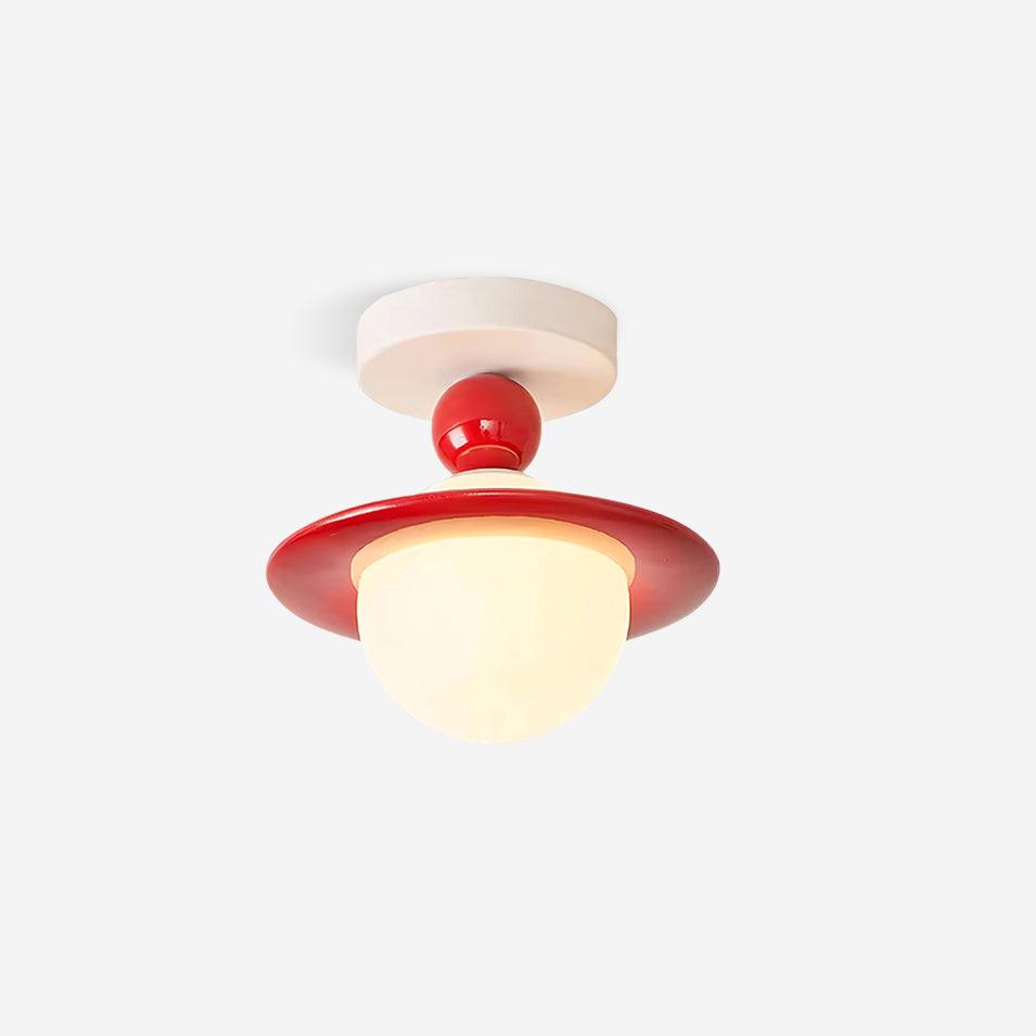 Selvian Deckenleuchte Rot und Weiß Sputnik Retro