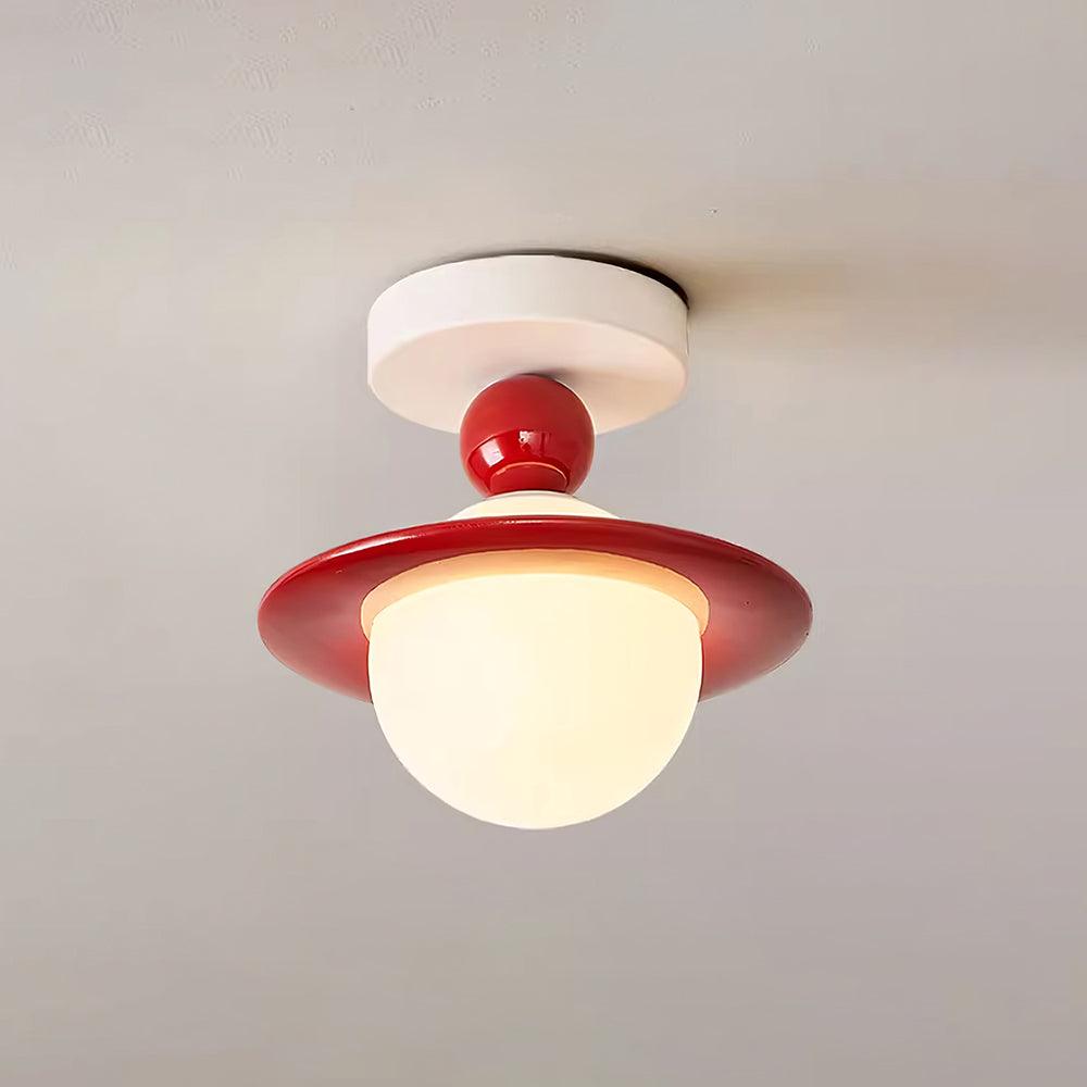 Selvian Deckenleuchte Rot und Weiß Sputnik Retro