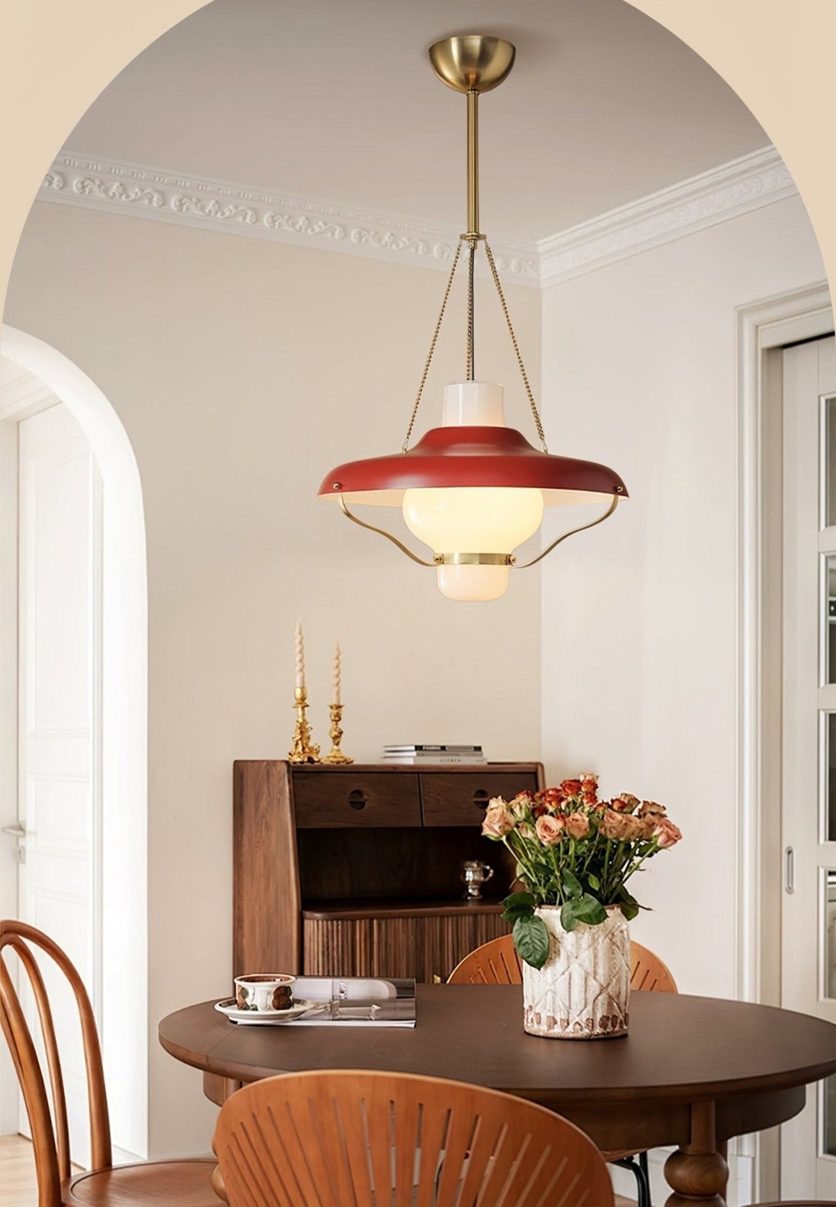 Olaeon Mid-Century-Glas-Pendelleuchte