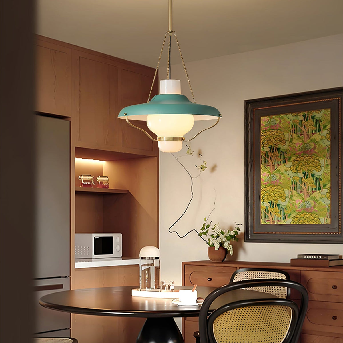 Olaeon Mid-Century-Glas-Pendelleuchte