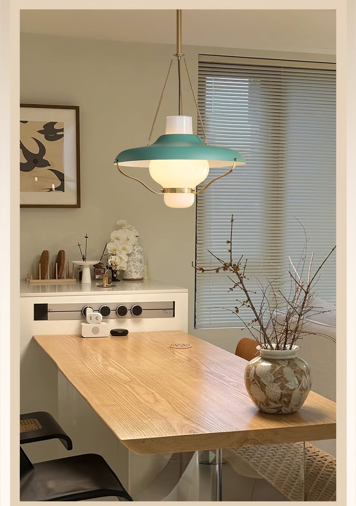 Olaeon Mid-Century-Glas-Pendelleuchte