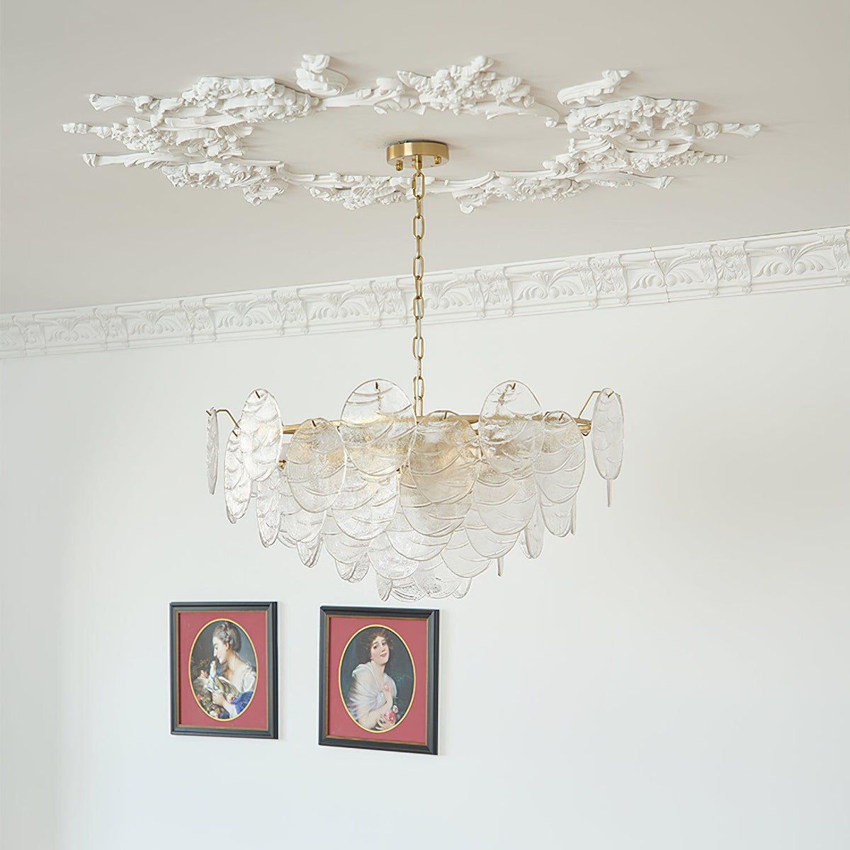 Leaf Kronleuchter aus Vintage-Glas