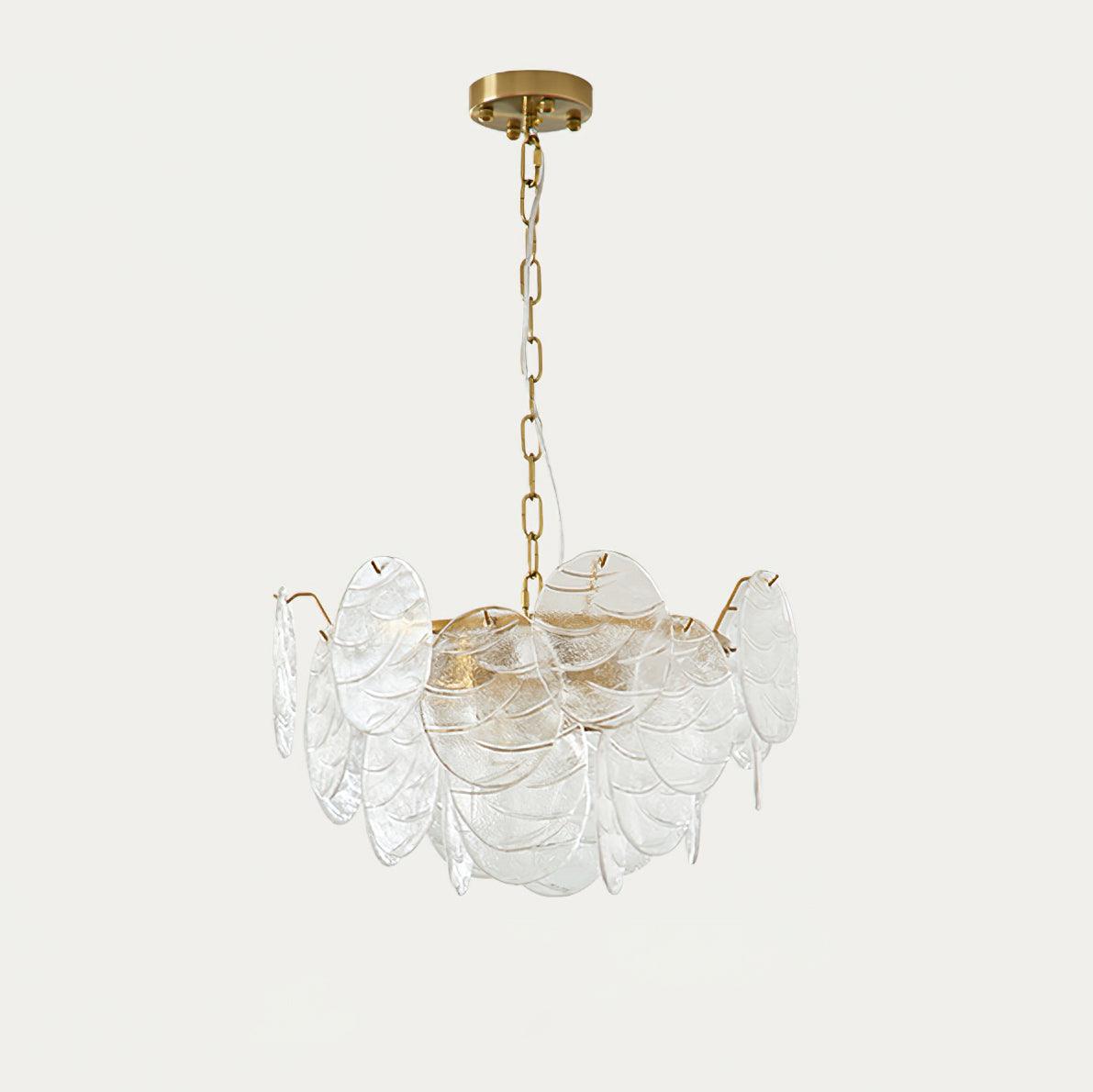 Leaf Kronleuchter aus Vintage-Glas