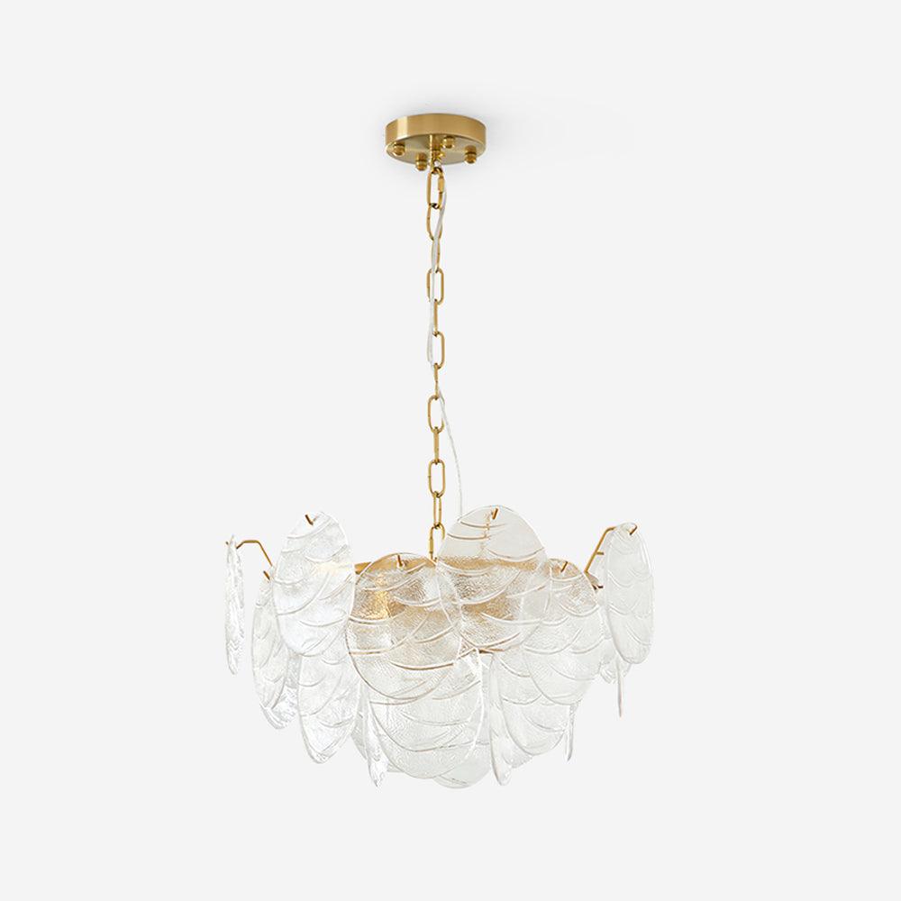 Kronleuchter Metallrahmen Gold Oberfläche Victorian aus klarem Glas