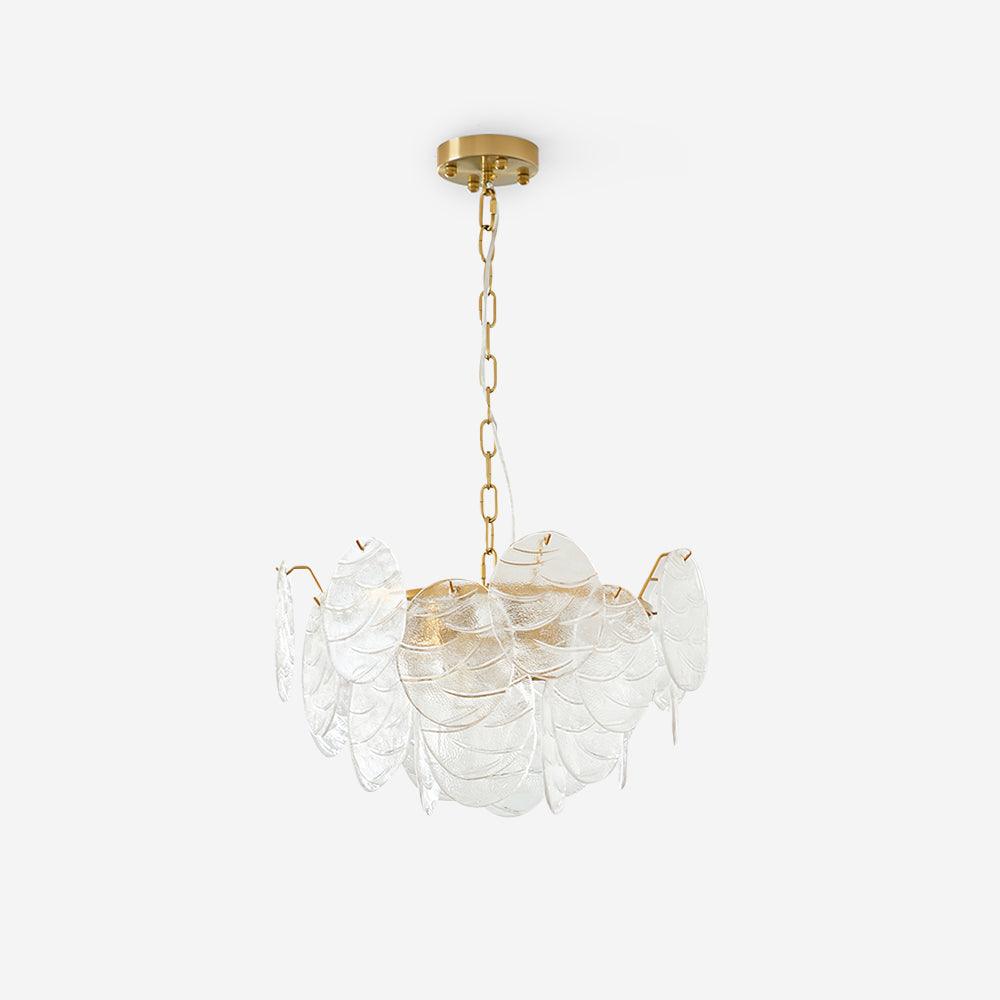 Kronleuchter Metallrahmen Gold Oberfläche Victorian aus klarem Glas