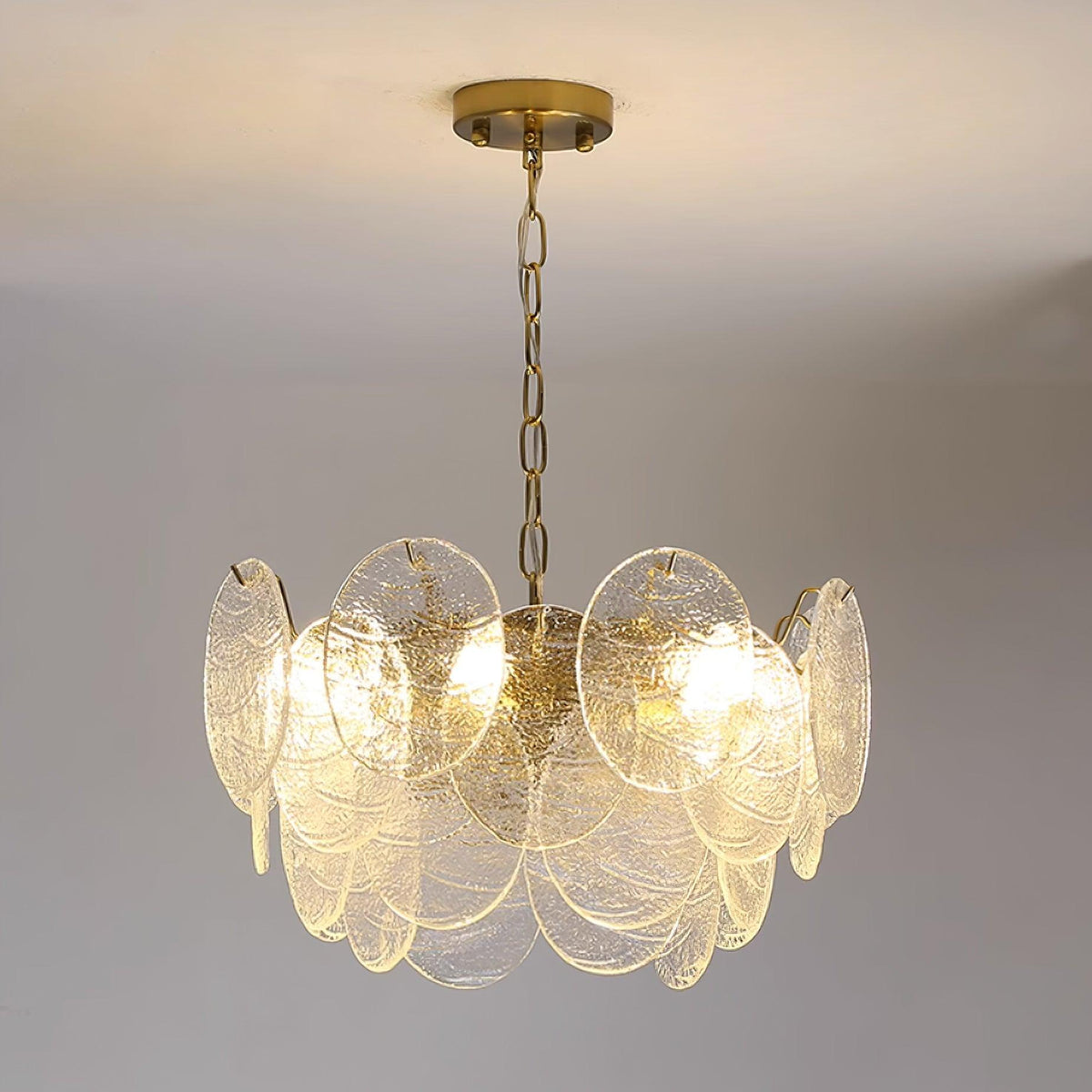 Leaf Kronleuchter aus Vintage-Glas