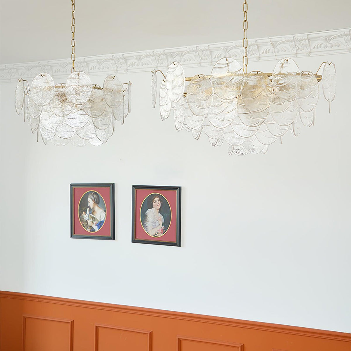 Leaf Kronleuchter aus Vintage-Glas
