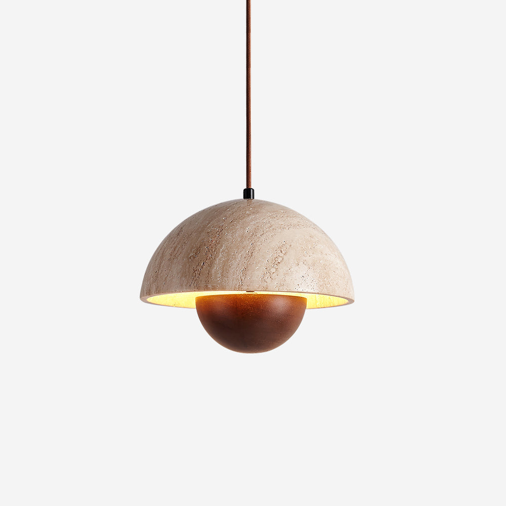 Cadorisra Travertine Pendelleuchte aus Holz
