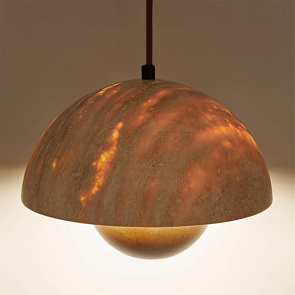 Cadorisra Travertine Pendelleuchte aus Holz