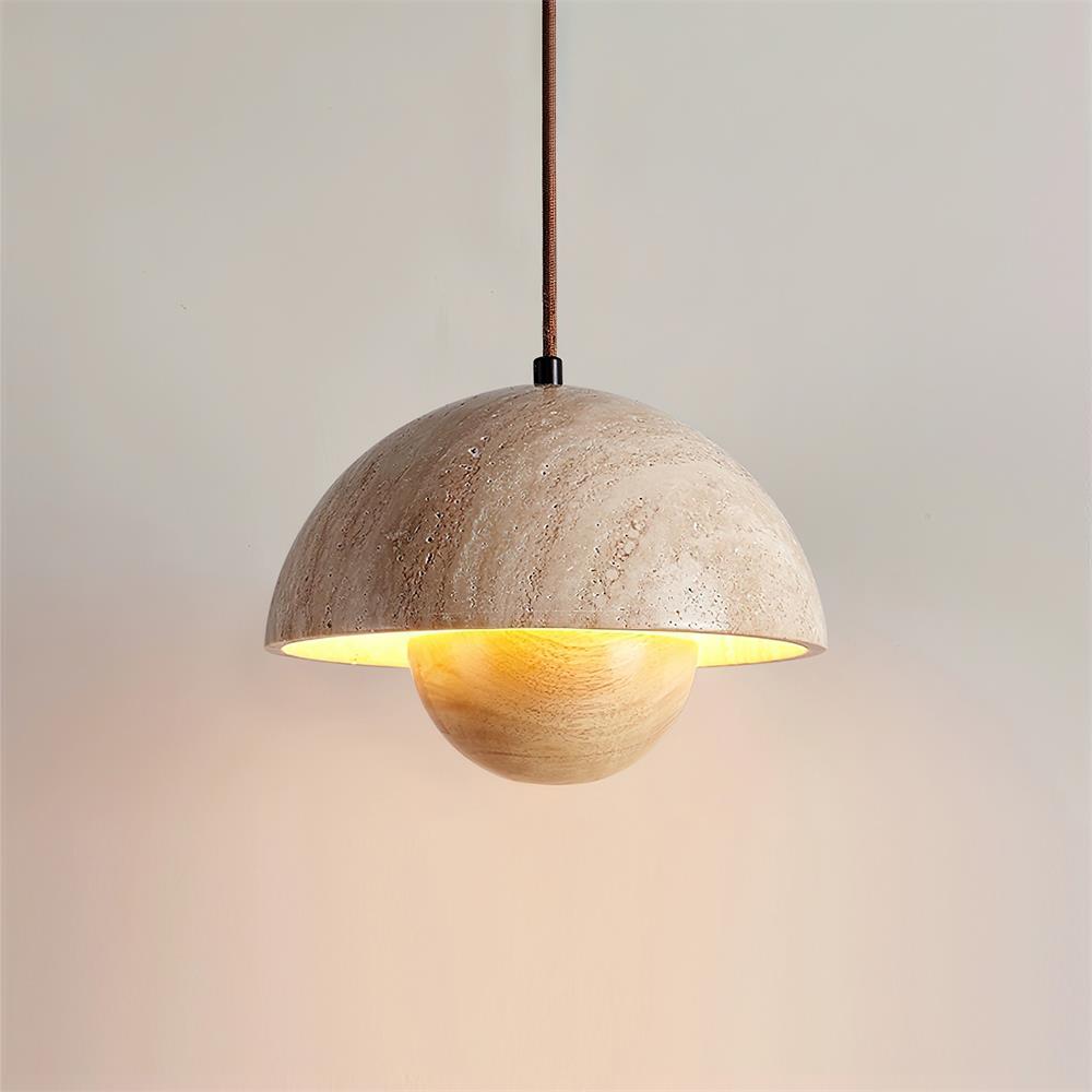 Cadorisra Travertine Pendelleuchte aus Holz