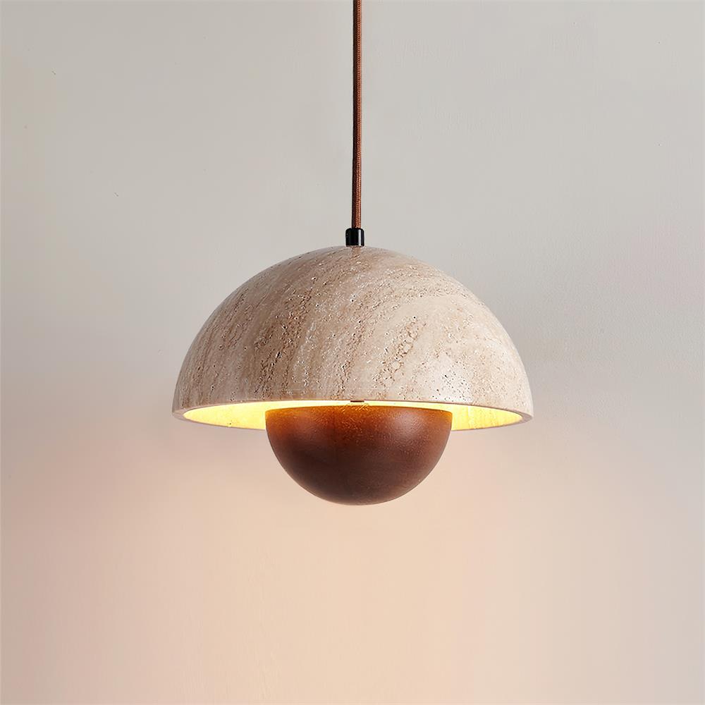 Cadorisra Travertine Pendelleuchte aus Holz