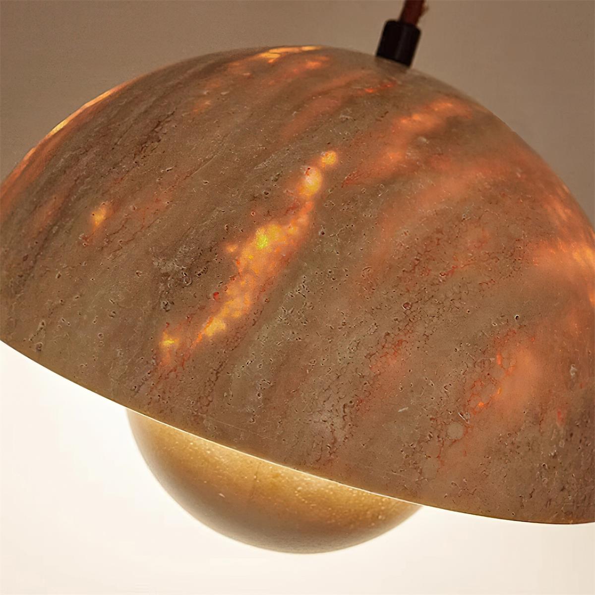 Cadorisra Travertine Pendelleuchte aus Holz