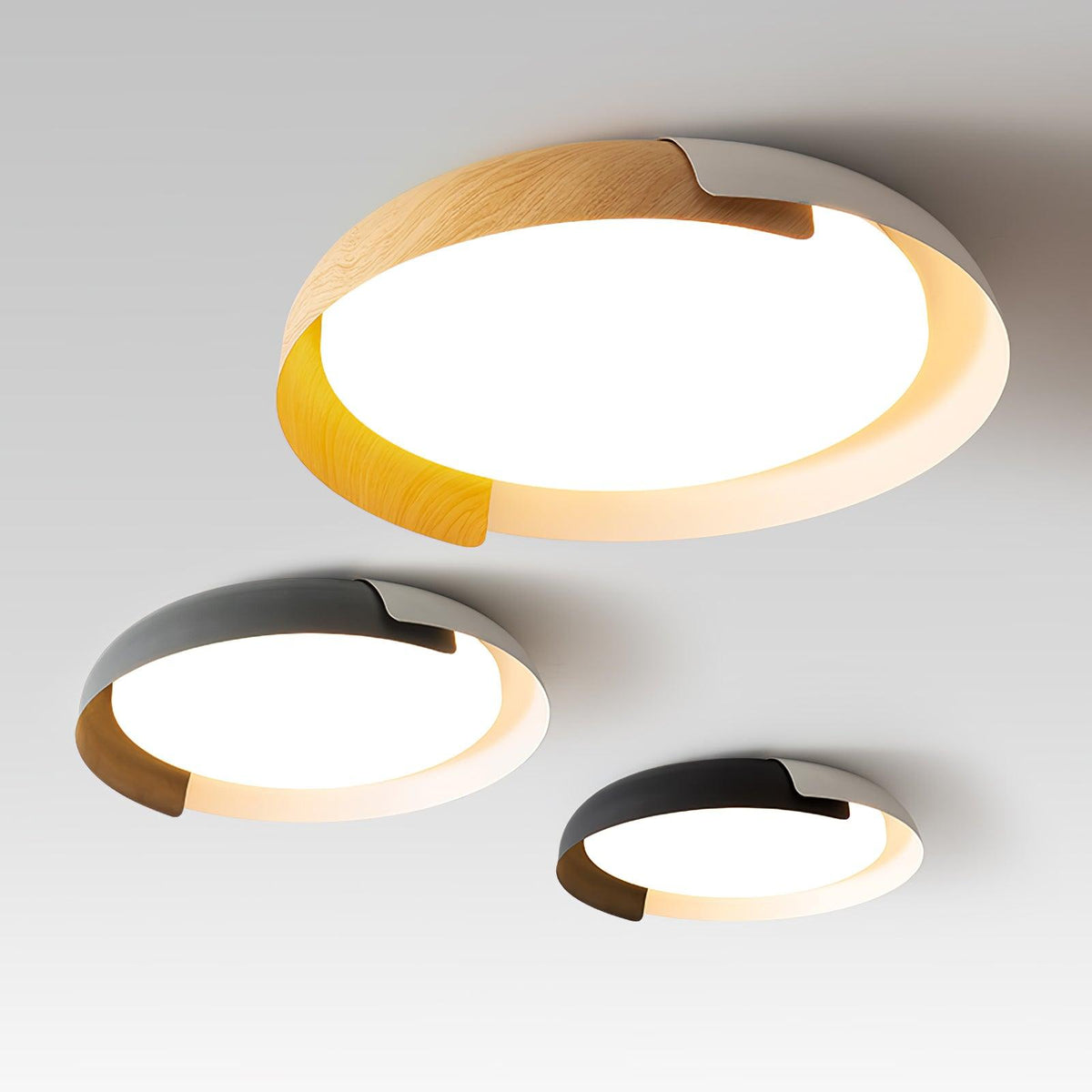 Nomino Deckenleuchte rund Acryl Holz weich minimalistisch