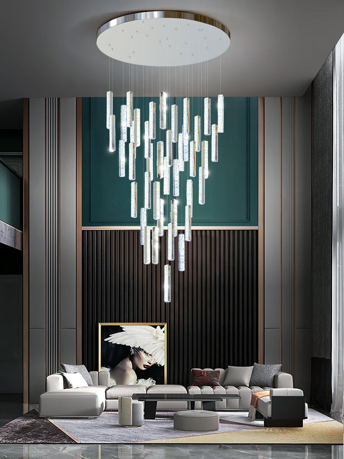 Sorenaria Kronleuchter Villa Forci Pendelleuchte Silber modern