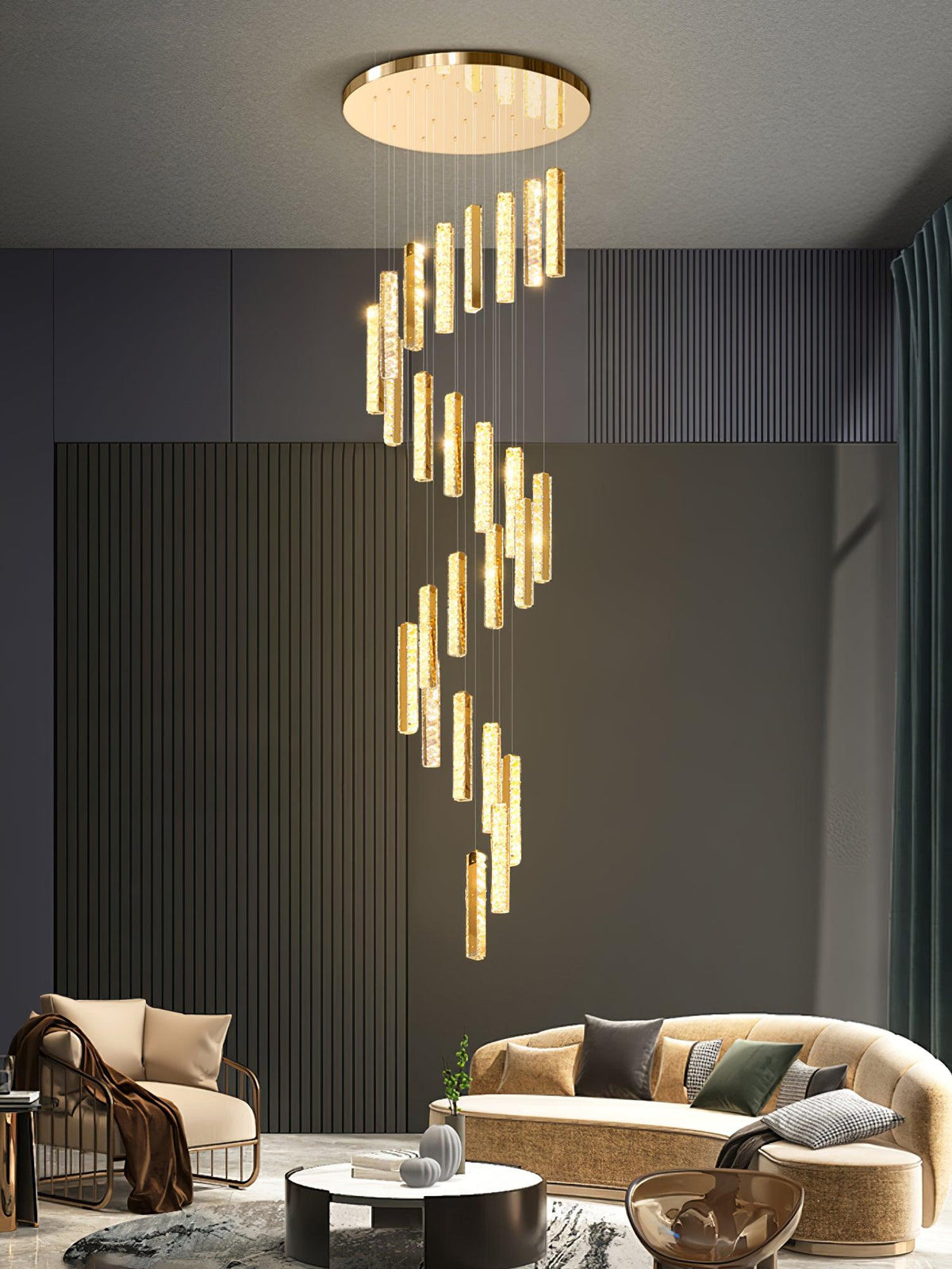 Sorenaria Kronleuchter Villa Forci Pendelleuchte Silber modern
