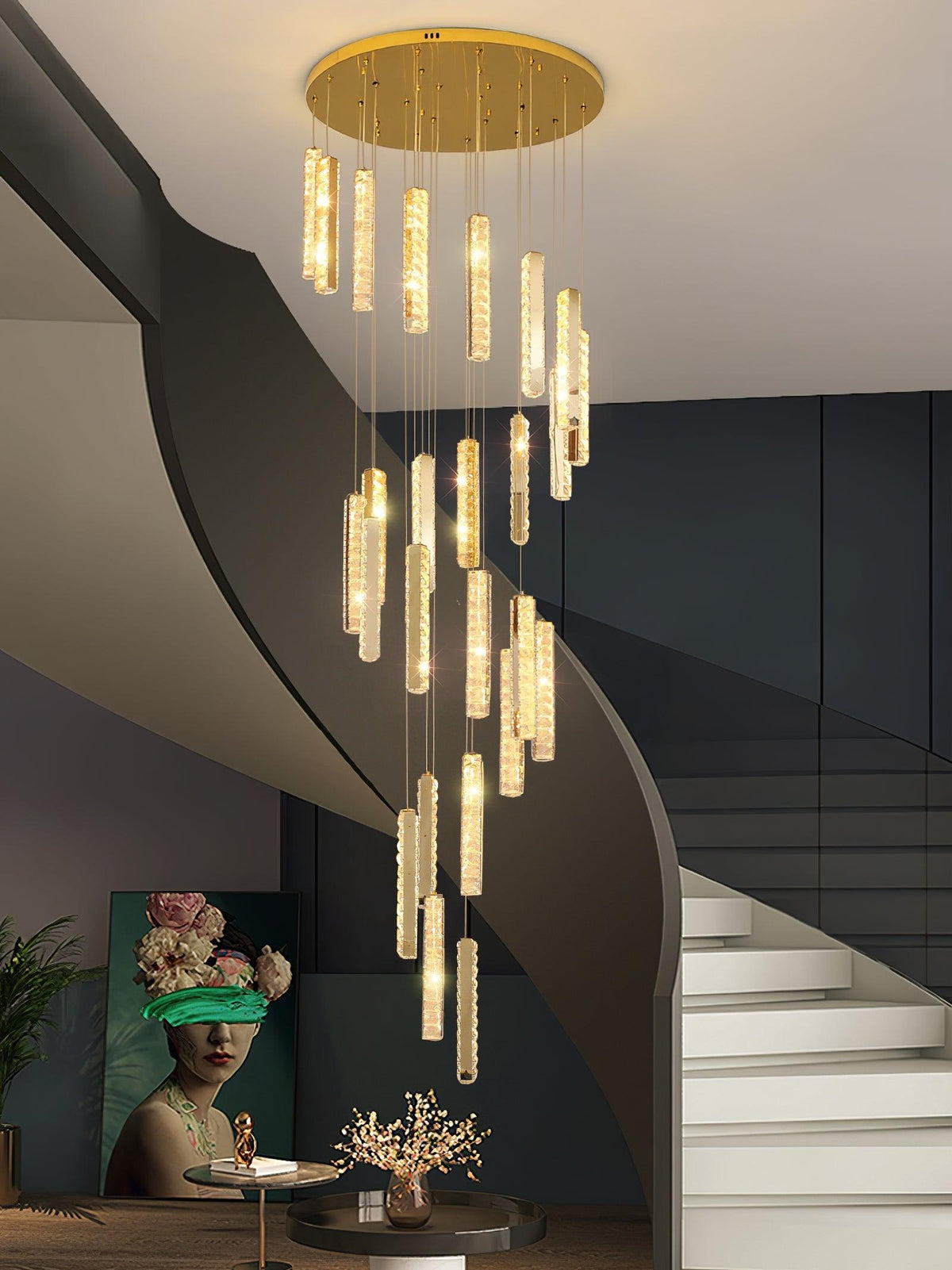 Sorenaria Kronleuchter Villa Forci Pendelleuchte Silber modern