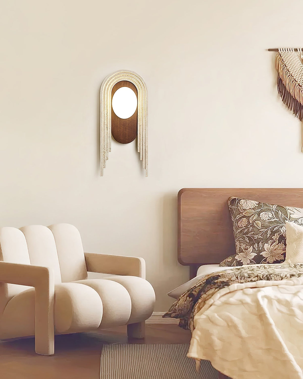 Uloryra Arch-Frame Travertine Wandleuchte