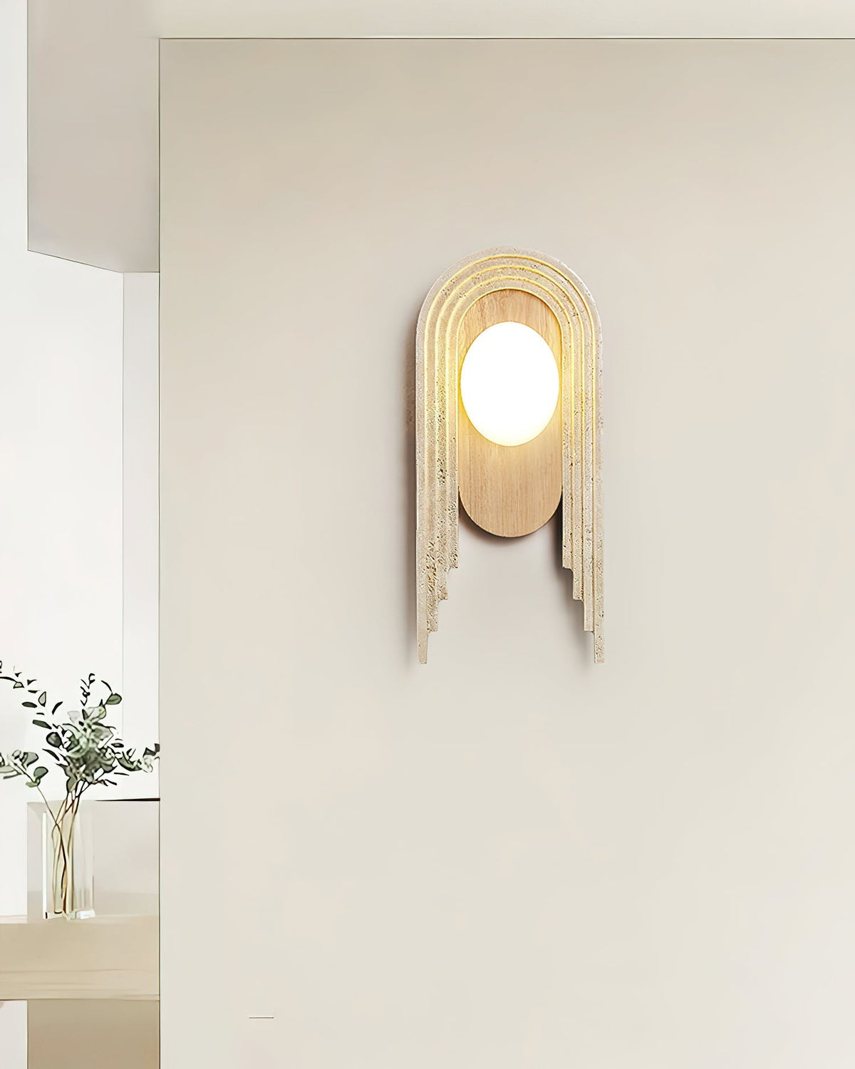 Uloryra Arch-Frame Travertine Wandleuchte