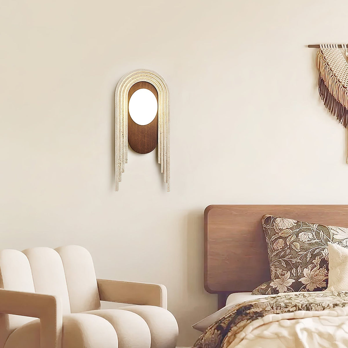 Uloryra Arch-Frame Travertine Wandleuchte