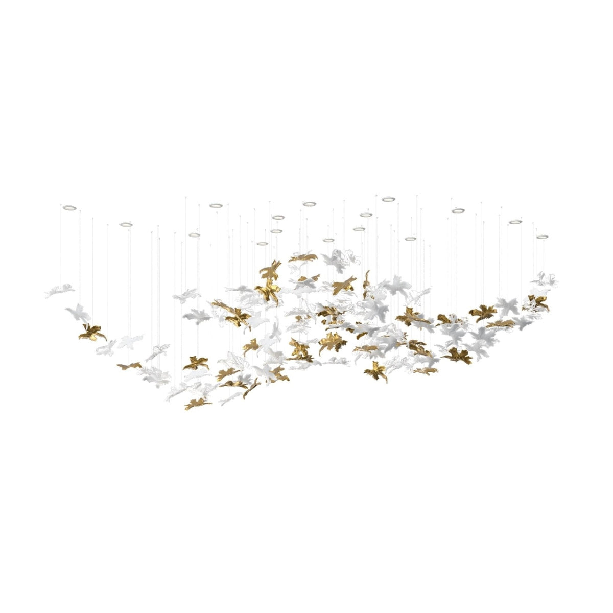 Arinan Kronleuchter aus Glas in Blumenform | Weiß & Gold