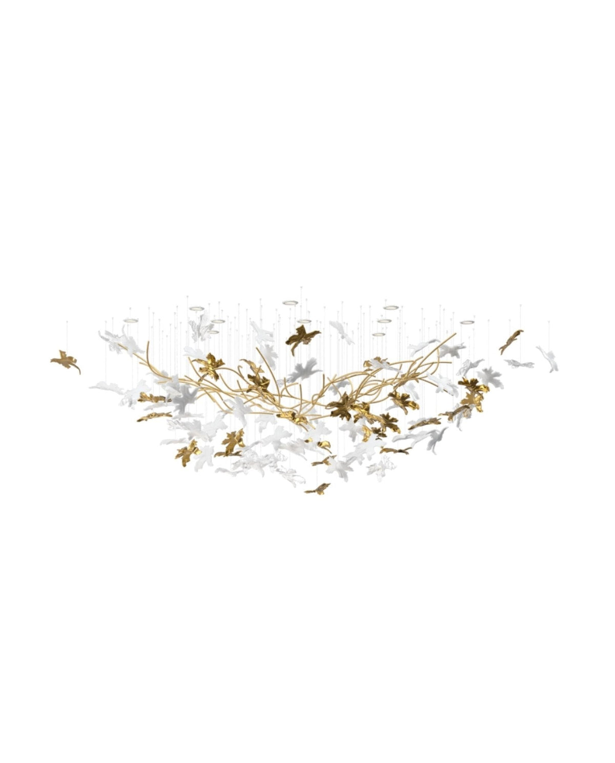 Arinan Kronleuchter aus Glas in Blumenform | Weiß & Gold