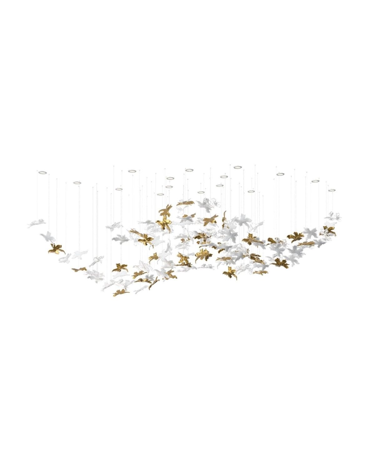 Arinan Kronleuchter aus Glas in Blumenform | Weiß & Gold