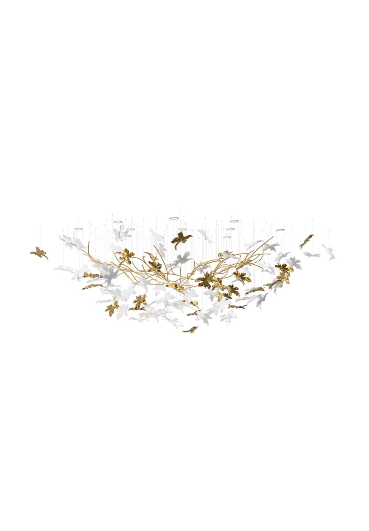 Arinan Kronleuchter aus Glas in Blumenform | Weiß & Gold