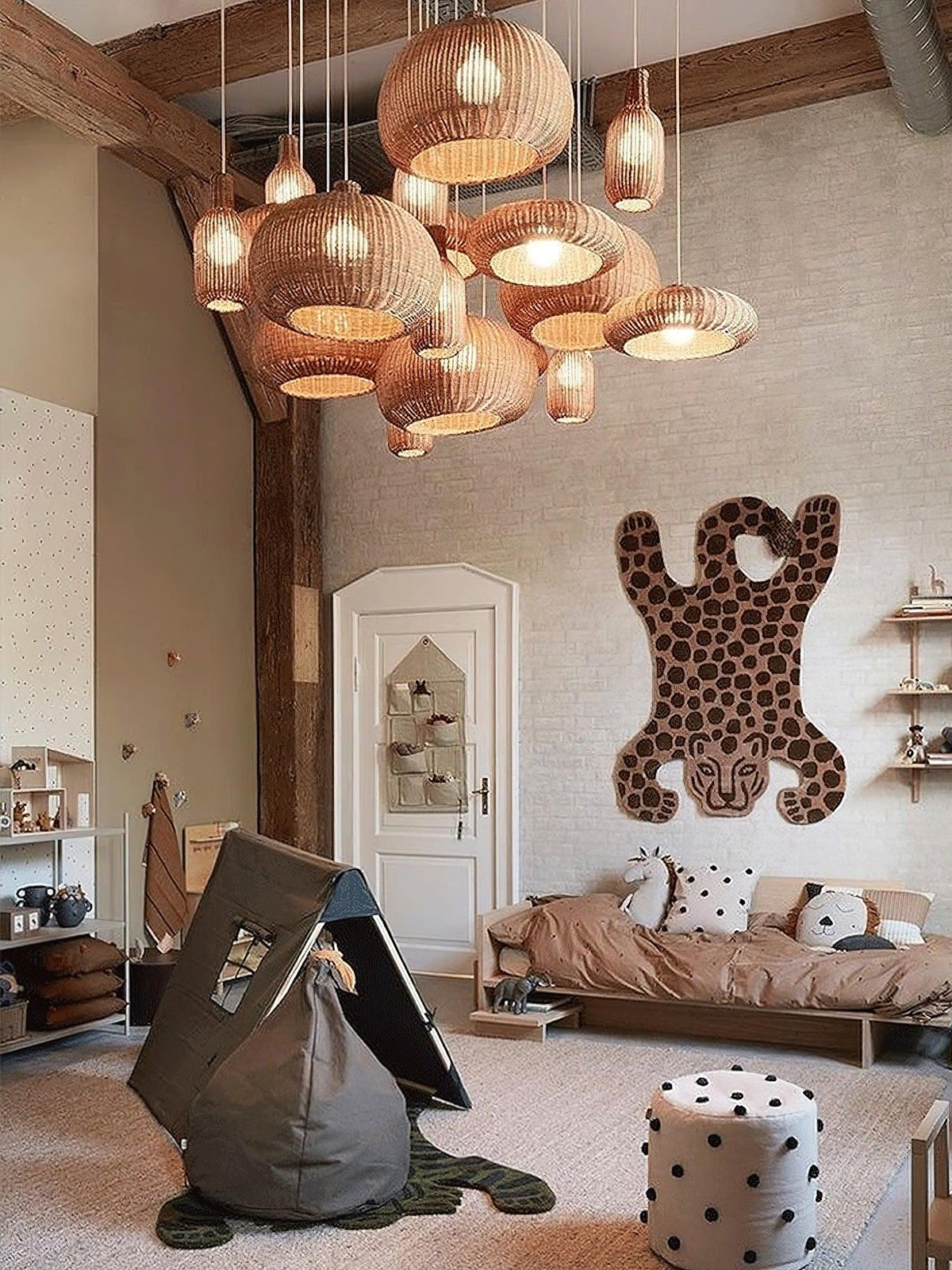 Socan Vintage Rattan Pendelleuchte