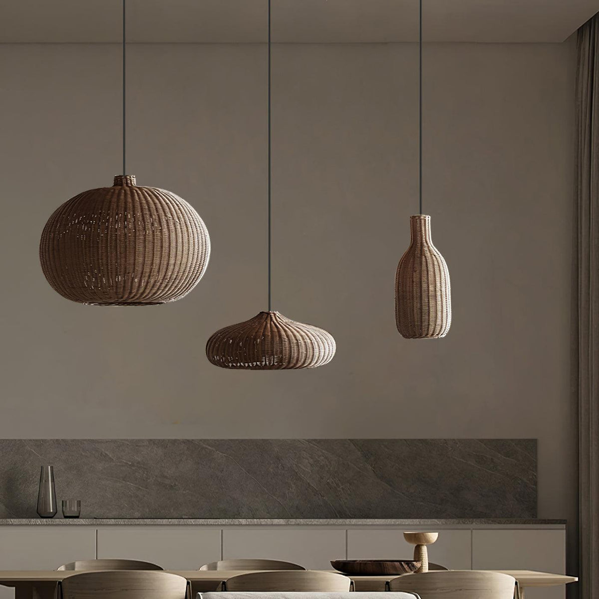 Socan Vintage Rattan Pendelleuchte