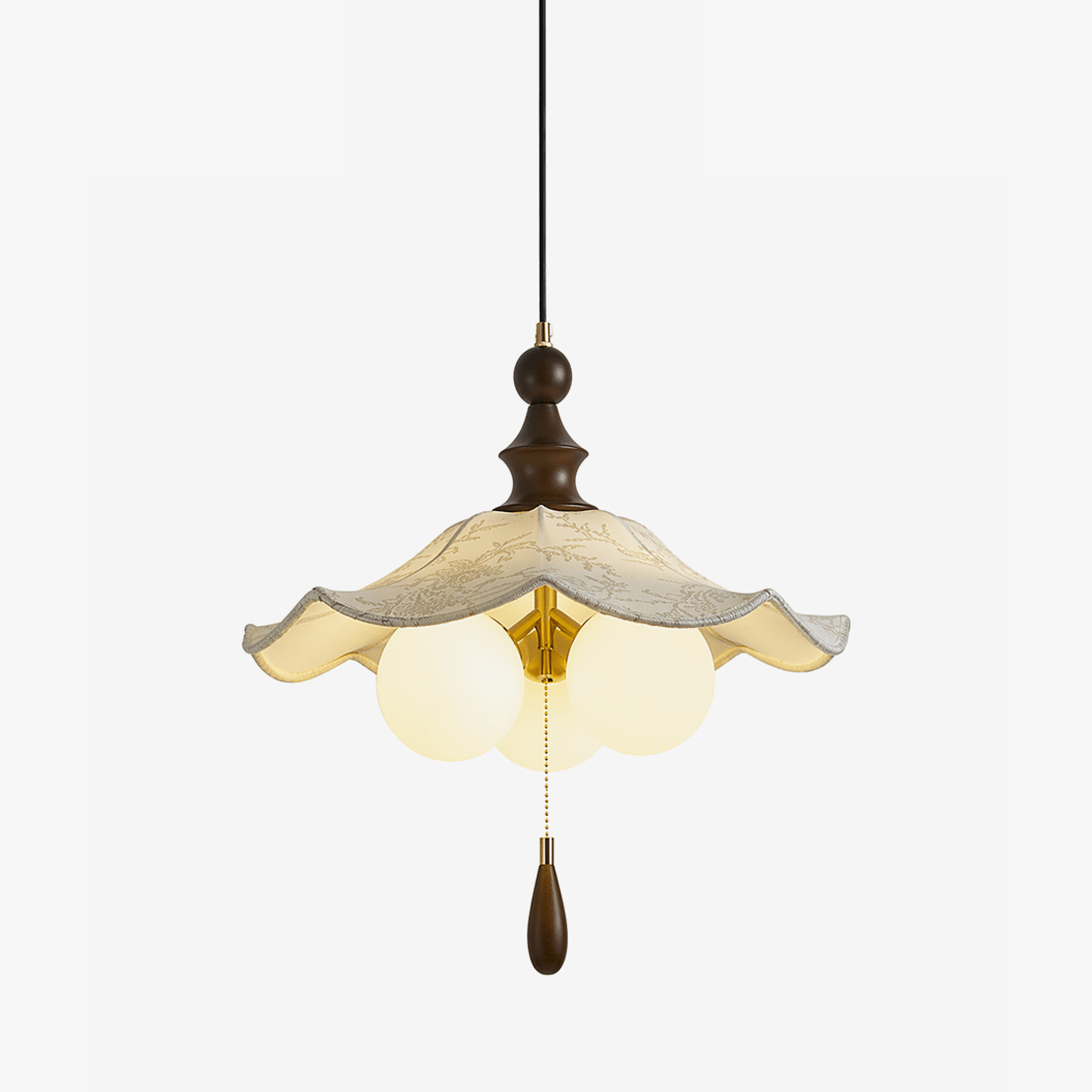 Scalloped Pendelleuchte aus Glas in Kieselsteinform