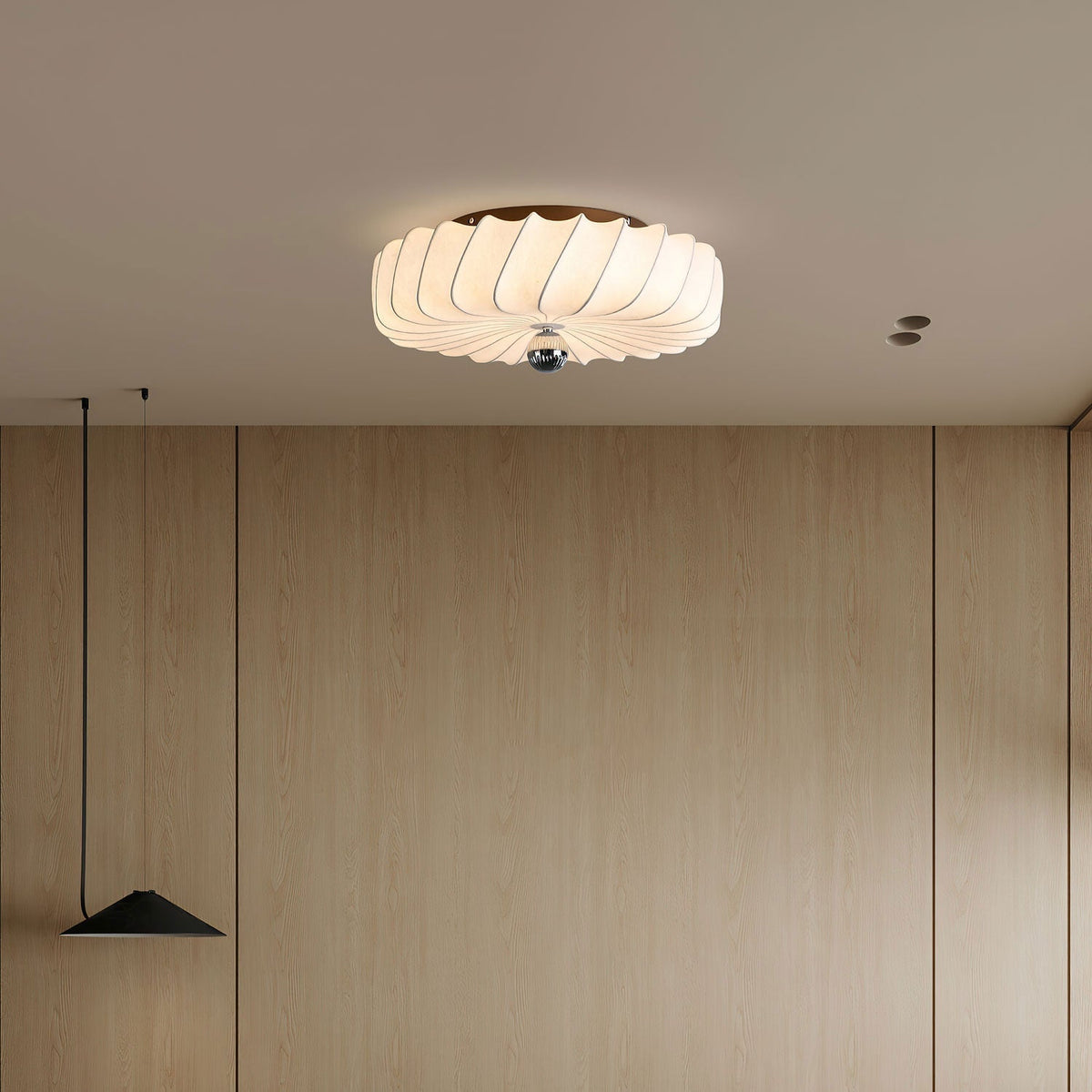 Zelore Swirl-Stoff-Pendelleuchte in Bronze