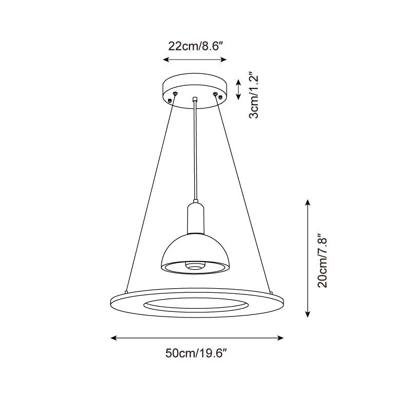 Valenise Pendelleuchte aus Travertin mit Kuppel und Ring