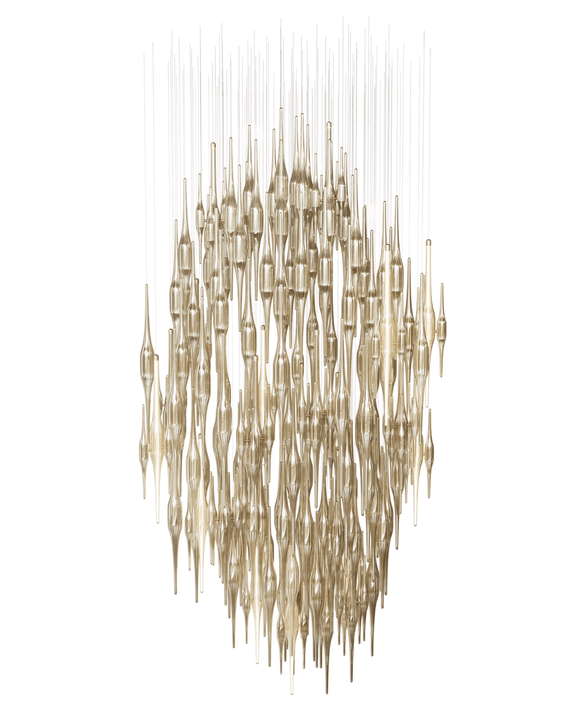 HydroDrop Bernsteinfarbenes Glas Grand Cascade Kronleuchter
