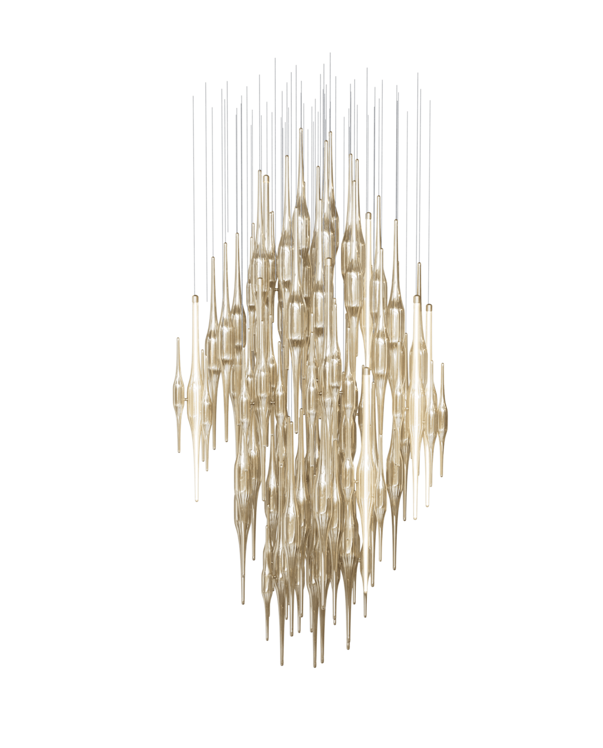 HydroDrop Bernsteinfarbenes Glas Grand Cascade Kronleuchter