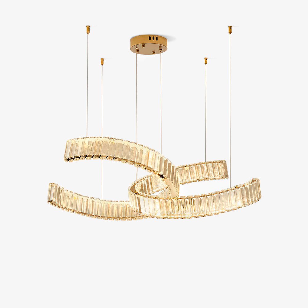 Calo Kronleuchter Spiral Kristall Gold Glam