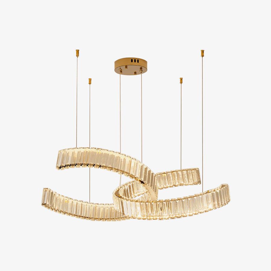 Calo Kronleuchter Spiral Kristall Gold Glam