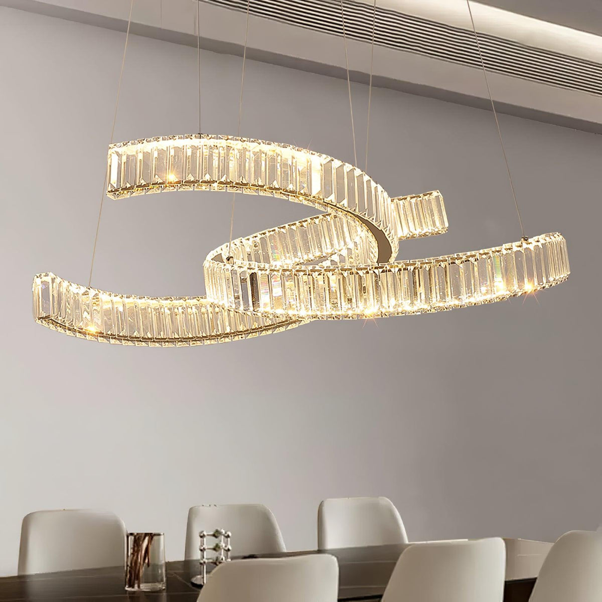 Calo Kronleuchter Spiral Kristall Gold Glam