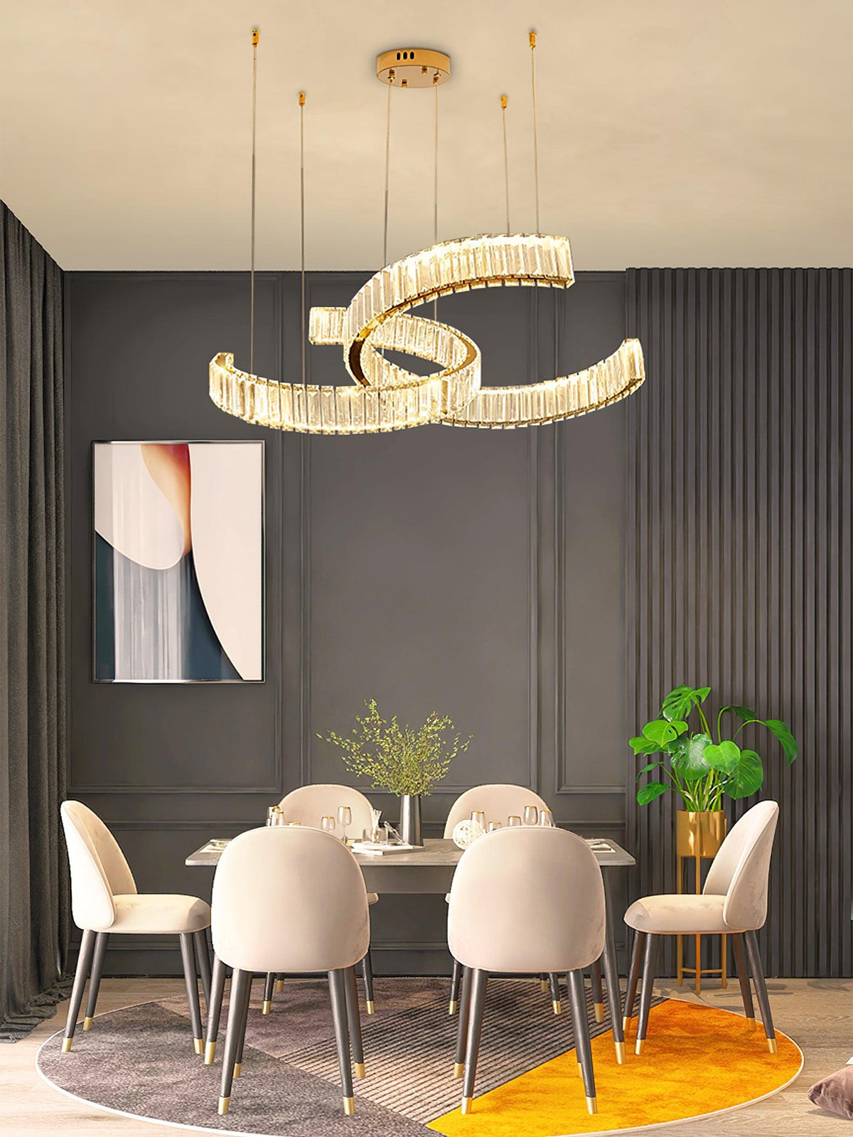 Calo Kronleuchter Spiral Kristall Gold Glam