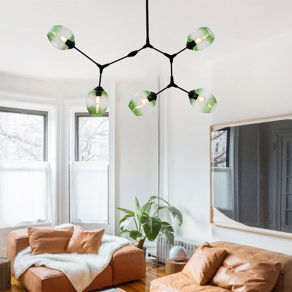 Valentina Pendelleuchte Schwarze/Gold Wohnzimmer/Schlafzimmer Glas
