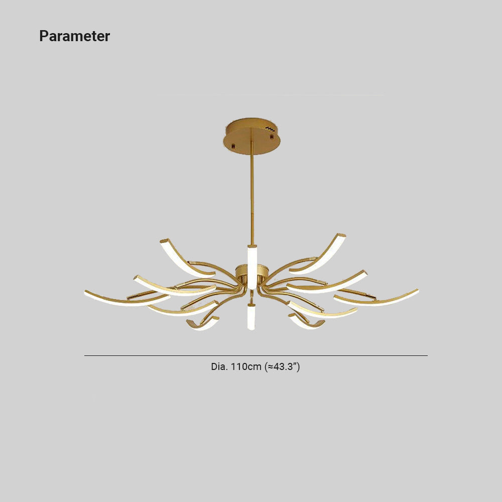 Kristy Modern LED Kronleuchte Schwarz/Weiß/Gold Schlaf/Wohnzimmer