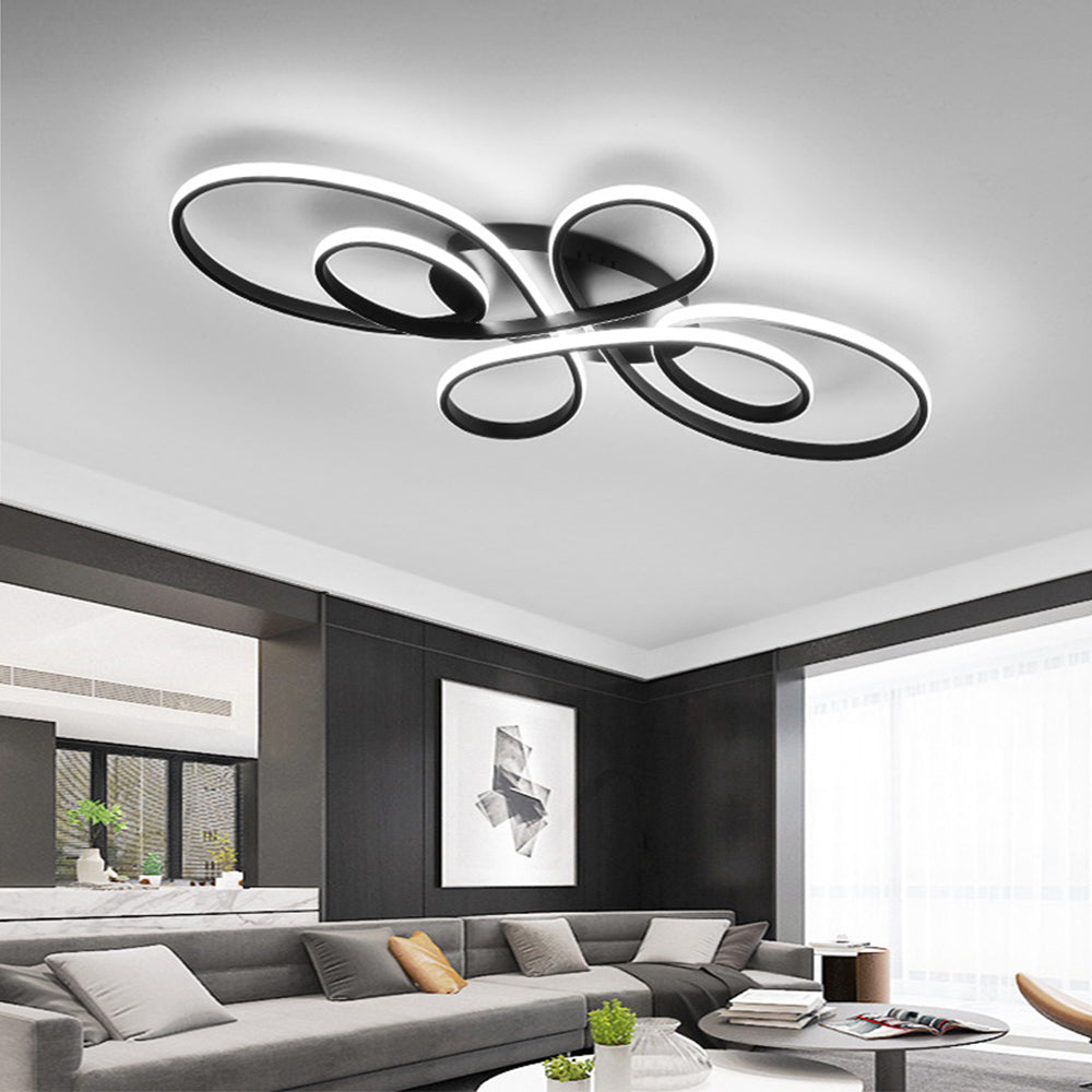 Arisha Modern Ring LED Deckenleuchte Kaffee/Schwarz/Weiß Schlafzimmer Metall