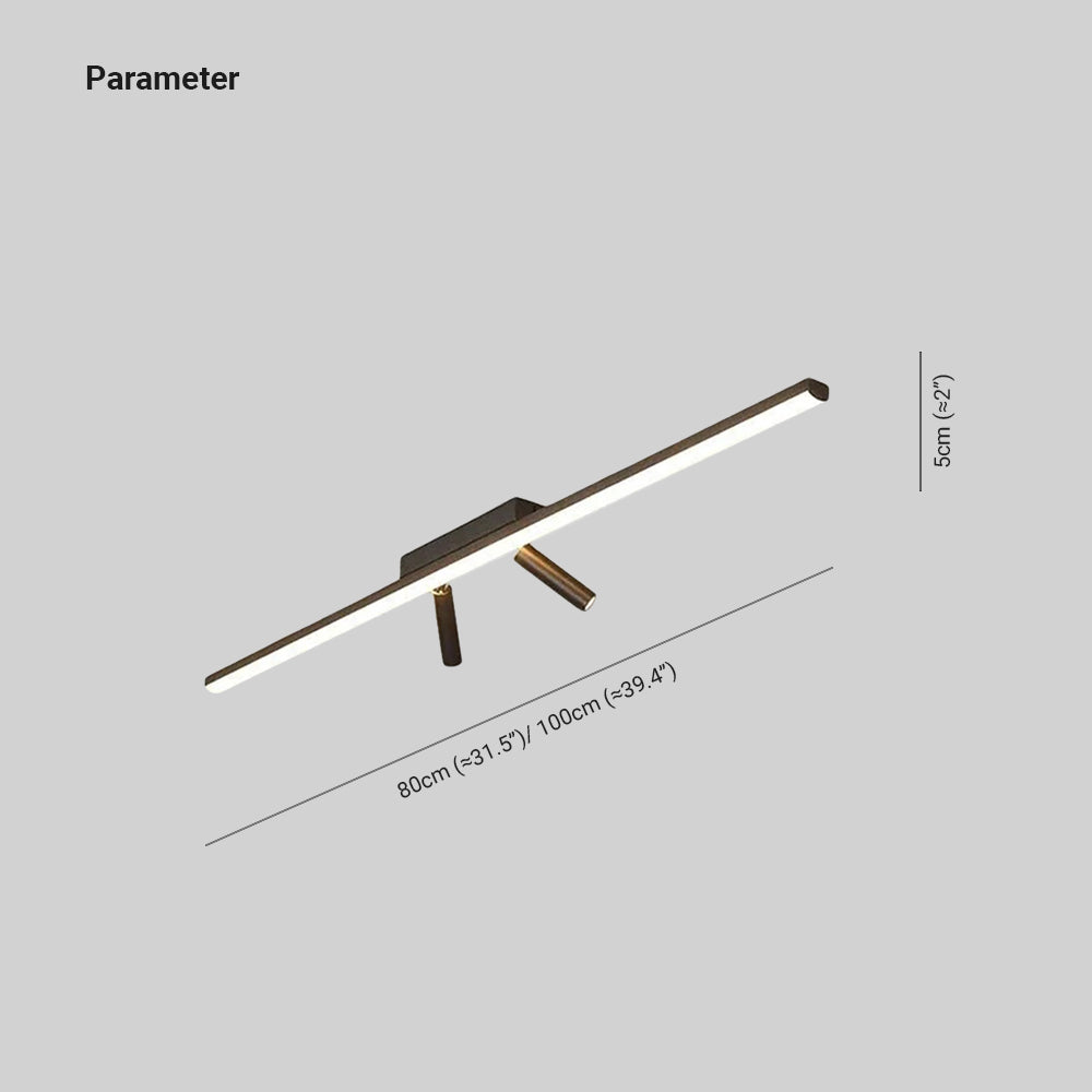 Arisha  Linear LED Deckenleuchte Schwarz Wohnzimmer