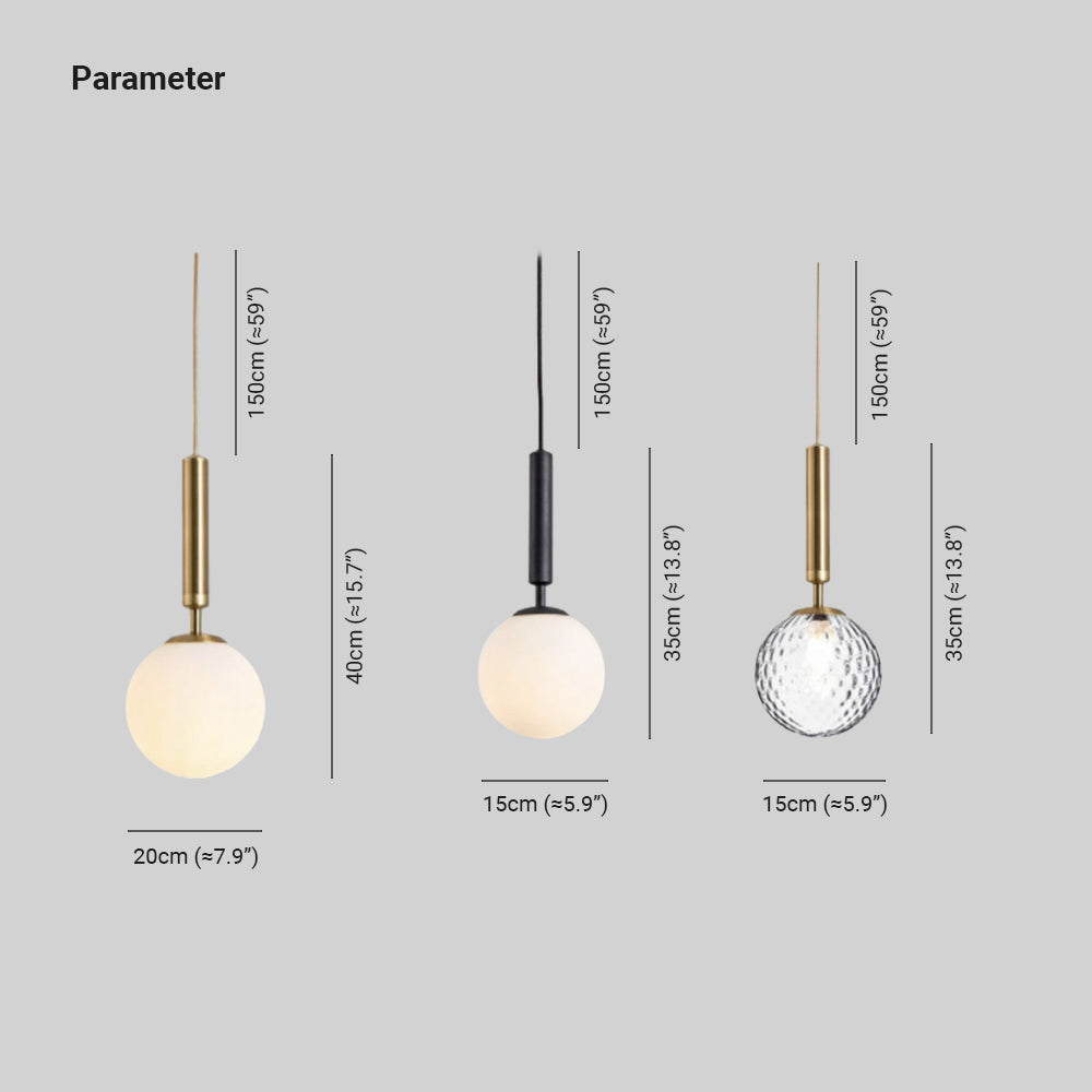 Valentina Modern LED Pendelleuchte Kugel Weiß Ess/Schlafzimmer Metall/Glas