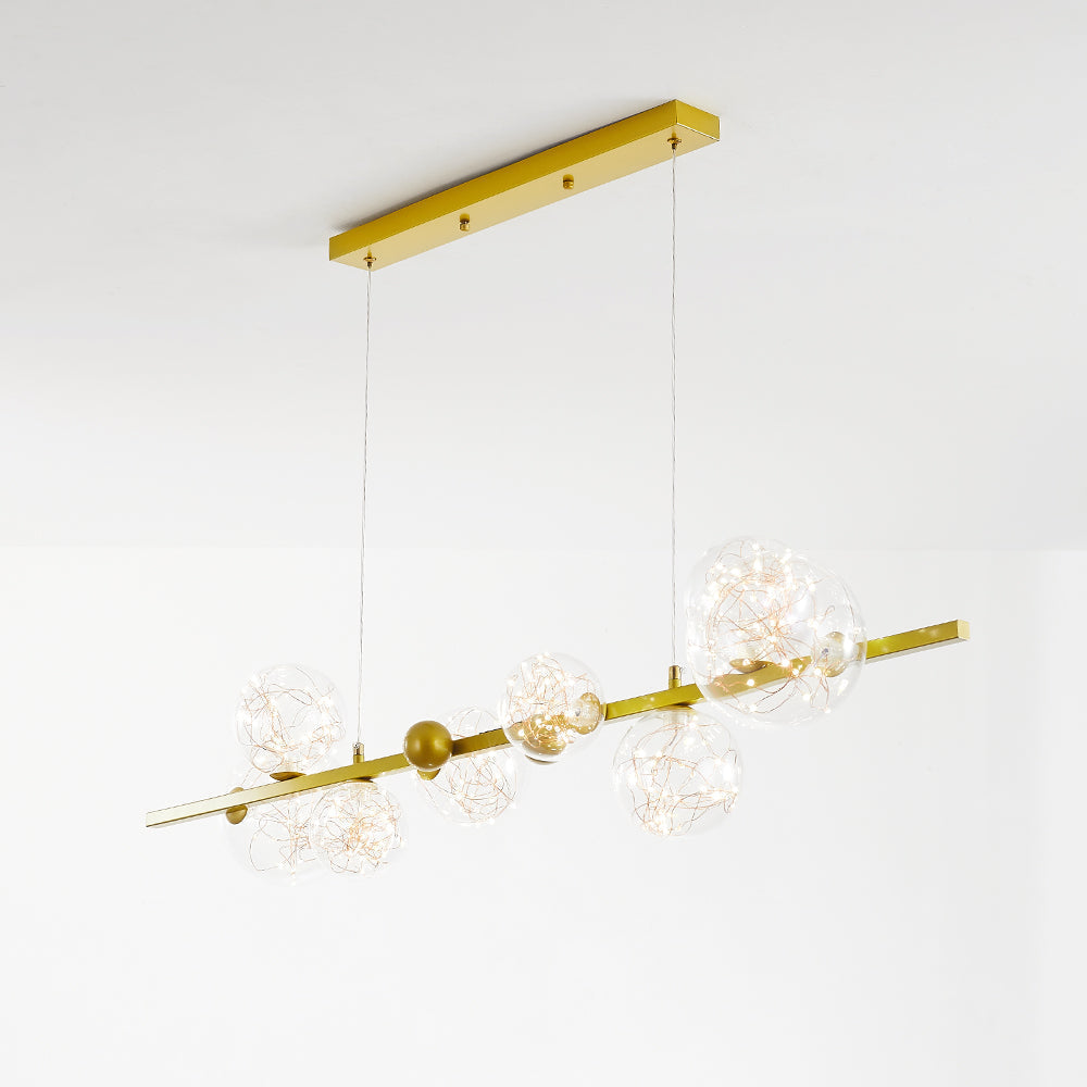 Valentina Kreis Kronleuchter Metall Glas Wohnzimmer Schlafzimmer Esszimmer