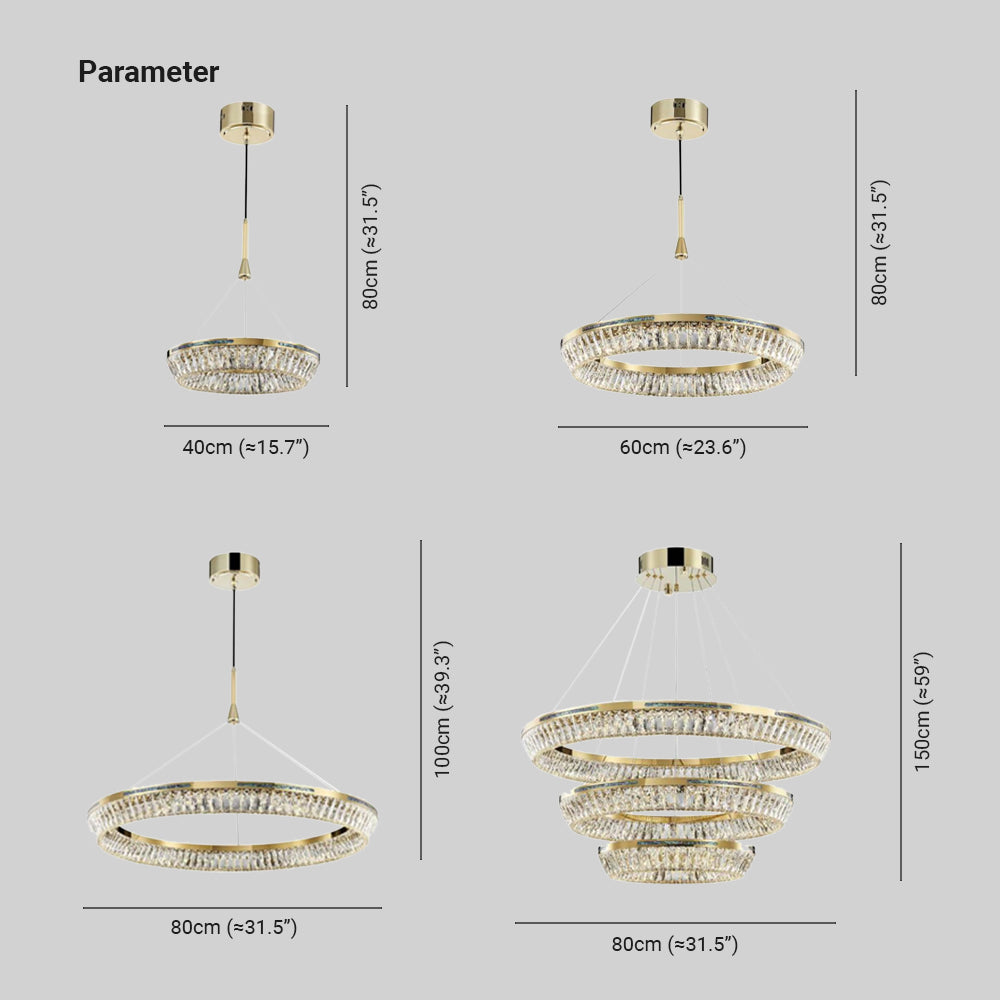 Kristy Modern LED Kronleuchter Gold Kristall Schlaf/Wohnzimmer
