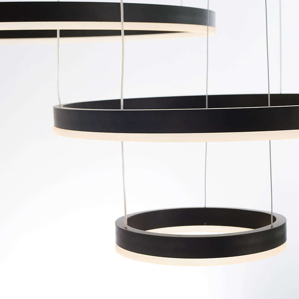 Arisha Pendelleuchte Tir-Kreis Ring Moderne Schwarz/Gold/Kaffee Metall Schlafzimmer