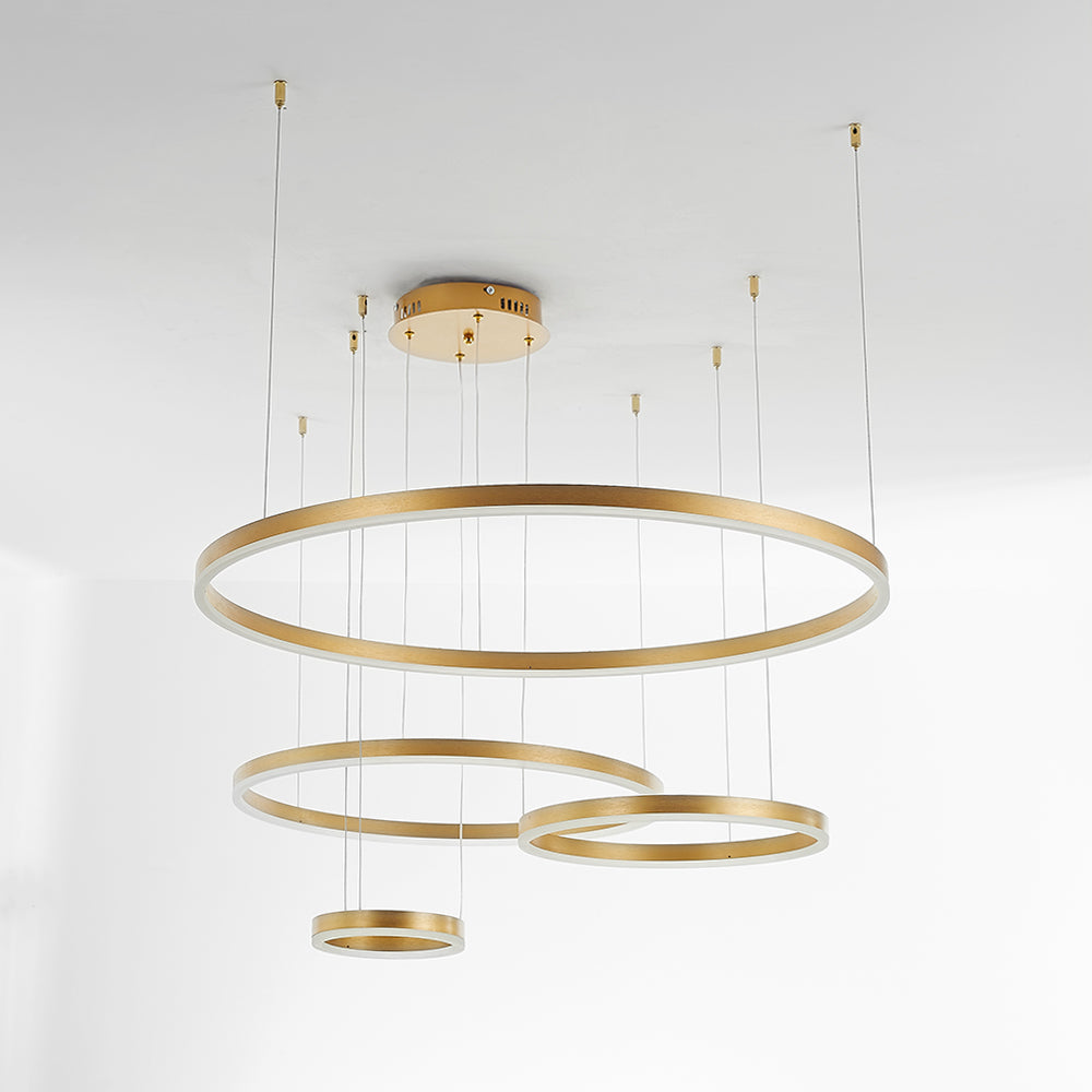 Arisha Pendelleuchte Tir-Kreis Ring Moderne Schwarz/Gold/Kaffee Metall Schlafzimmer