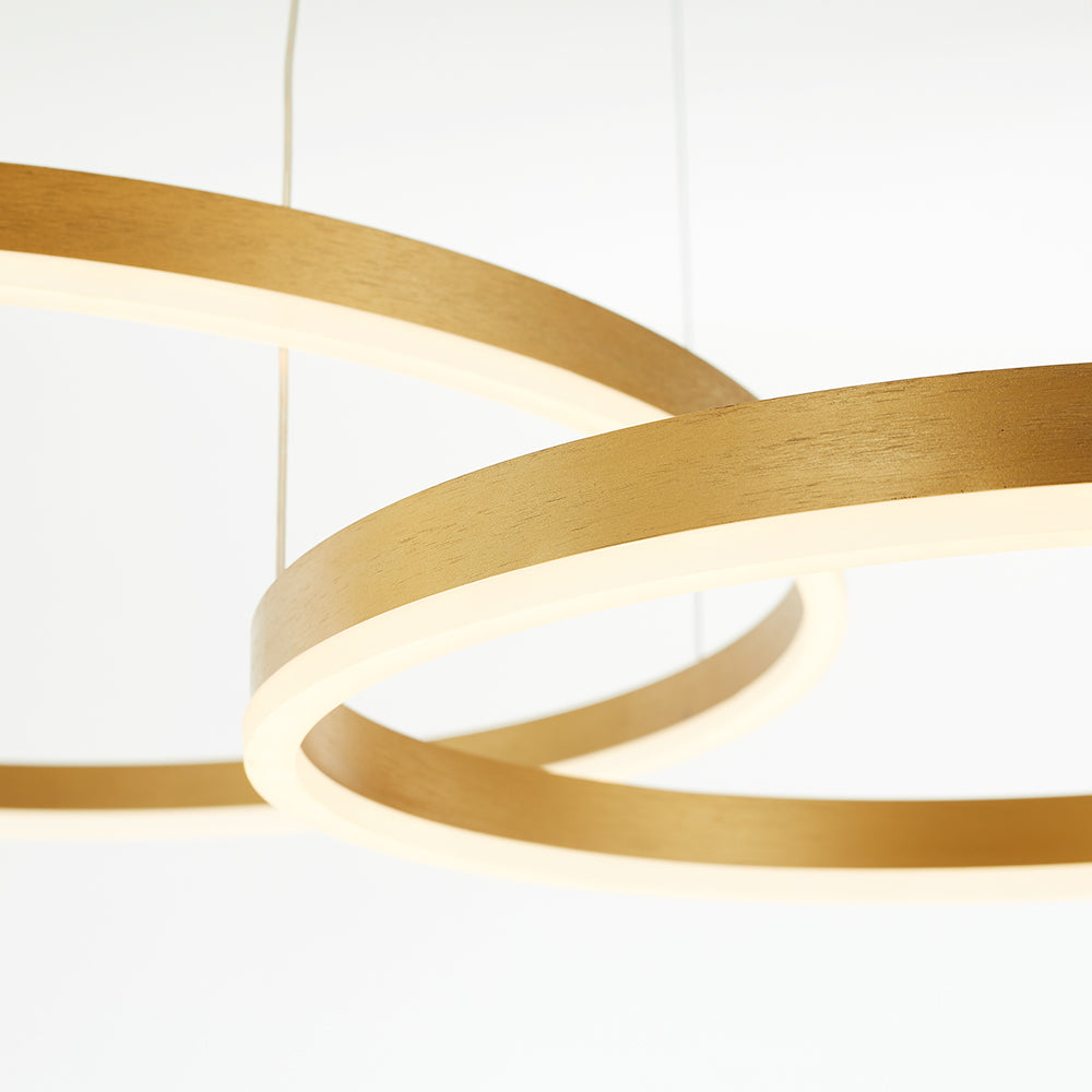 Arisha Pendelleuchte Tir-Kreis Ring Moderne Schwarz/Gold/Kaffee Metall Schlafzimmer