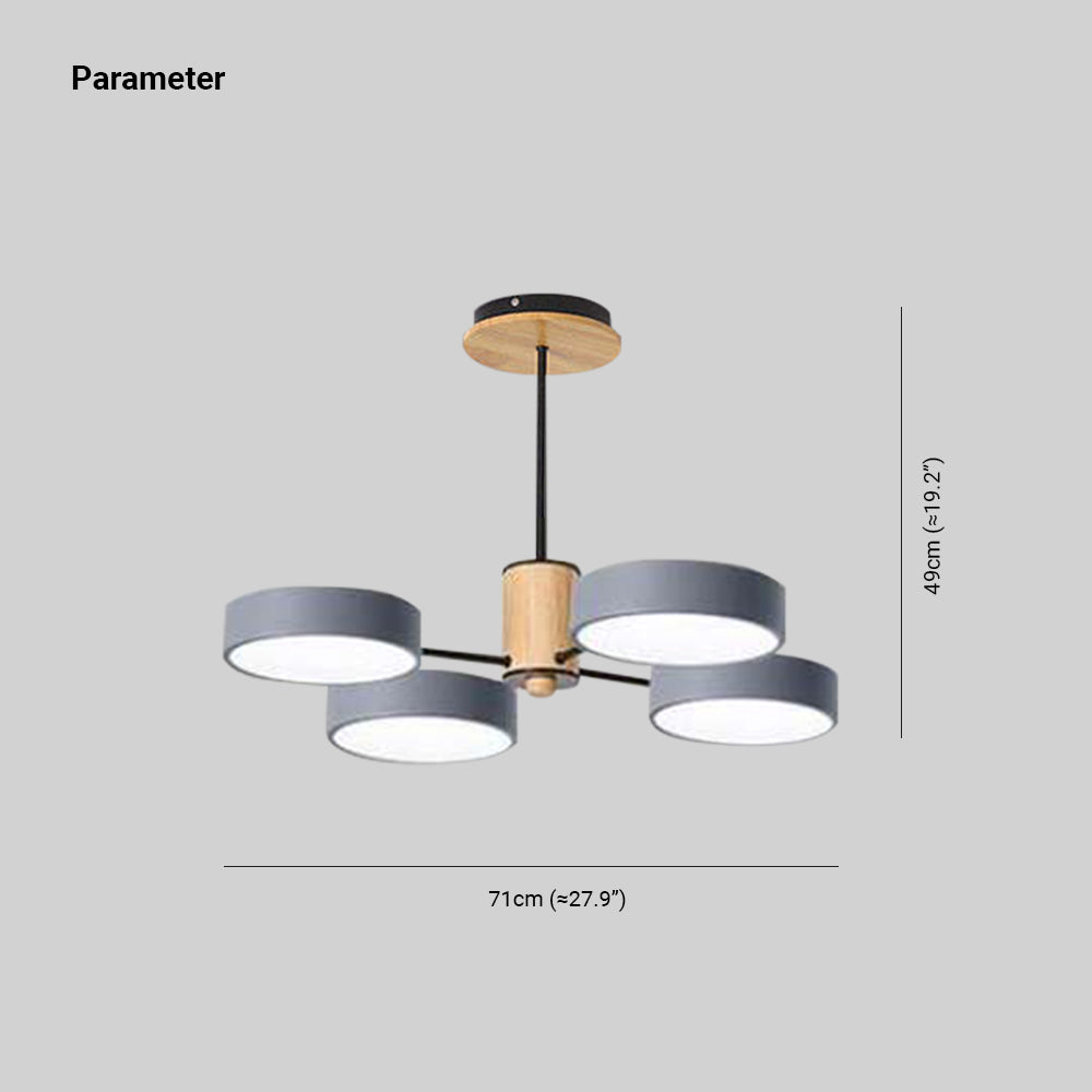 Arisha Modern Kronleuchter Geometrische Wohnzimmer, Metall Holz, 3 Farben