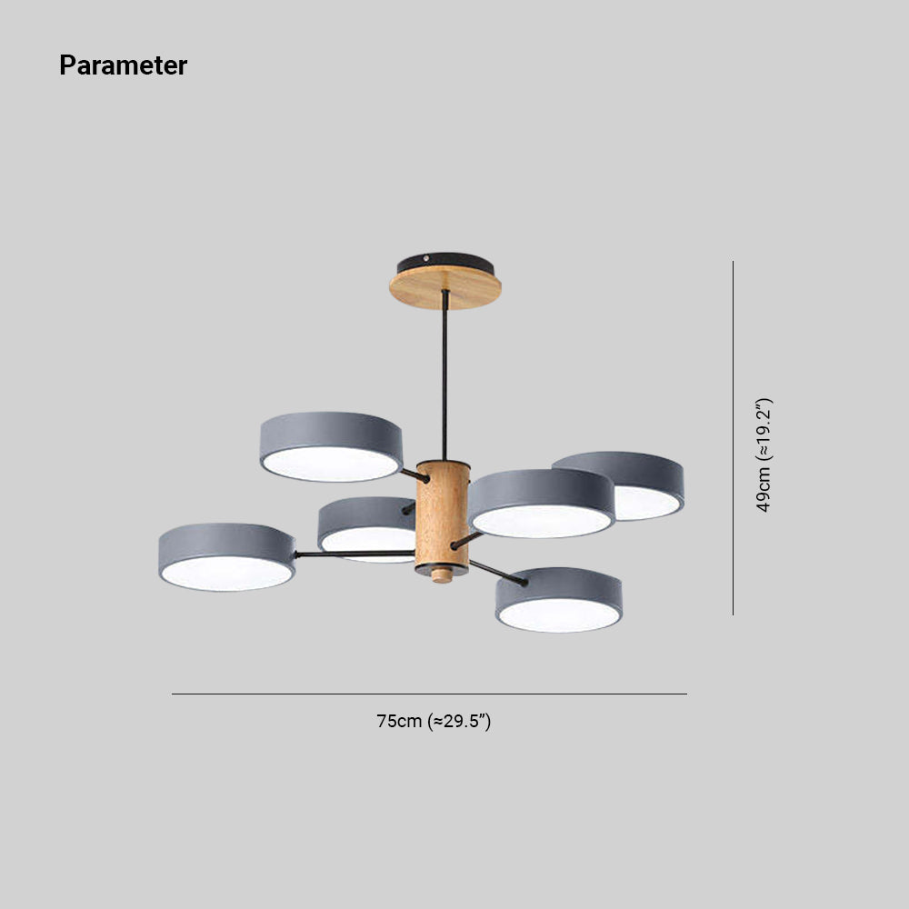 Arisha Modern Kronleuchter Geometrische Wohnzimmer, Metall Holz, 3 Farben